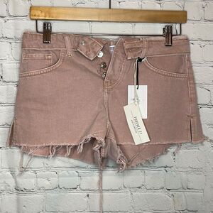 Forever 21 Blush Pink Cut off Button Fly Shorts size 25‎ NEW